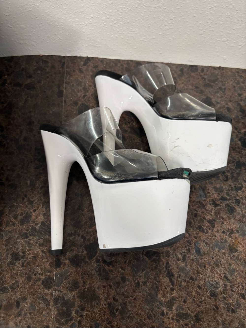 White exotic dancer heels